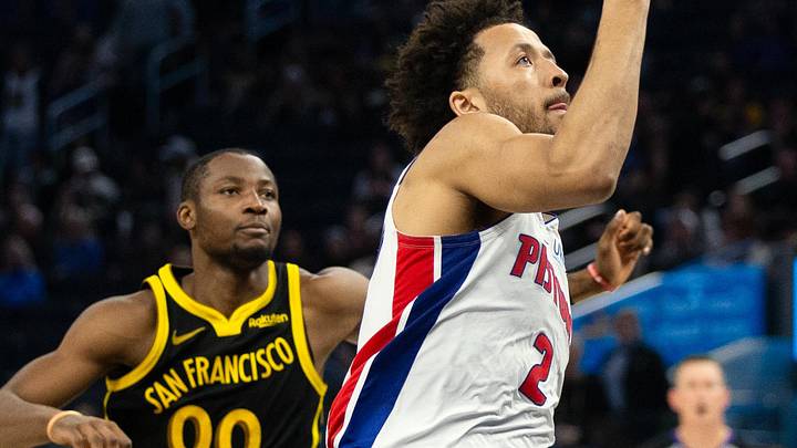 Jan 5, 2024; San Francisco, California, USA; Detroit Pistons guard Cade Cunningham (2) drives to the