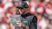 September 28, 2025; Santa Clara, California, USA; Jacksonville Jaguars head coach Liam Coen during the third quarter against the San Francisco 49ers at Levi's Stadium. Mandatory Credit: Kyle Terada-Imagn Images