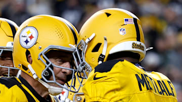Aaron Rodgers and DK Metcalf of the Pittsburgh Steelers