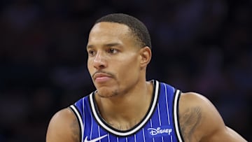 Orlando Magic guard Desmond Bane controls the ball against the New York Knicks.