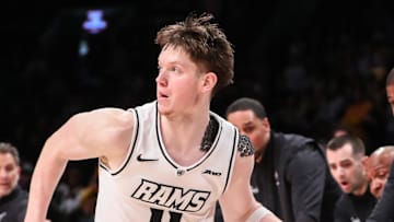 Mar 16, 2024; Brooklyn, NY, USA;  Virginia Commonwealth Rams guard Max Shulga (11) at Barclays Center. Mandatory Credit: Wendell Cruz-Imagn Images