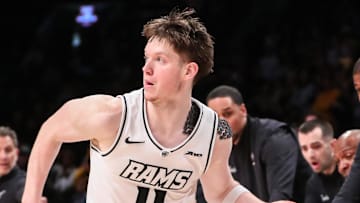 Mar 16, 2024; Brooklyn, NY, USA;  Virginia Commonwealth Rams guard Max Shulga (11) at Barclays Center. Mandatory Credit: Wendell Cruz-Imagn Images