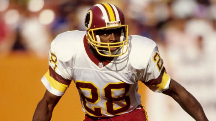 Unknown date; Anaheim, CA, USA; FILE PHOTO; Washington Redskins cornerback Darrell Green (28) in action against the Los Angeles Rams at Anaheim Stadium. Mandatory Credit: USA TODAY Sports