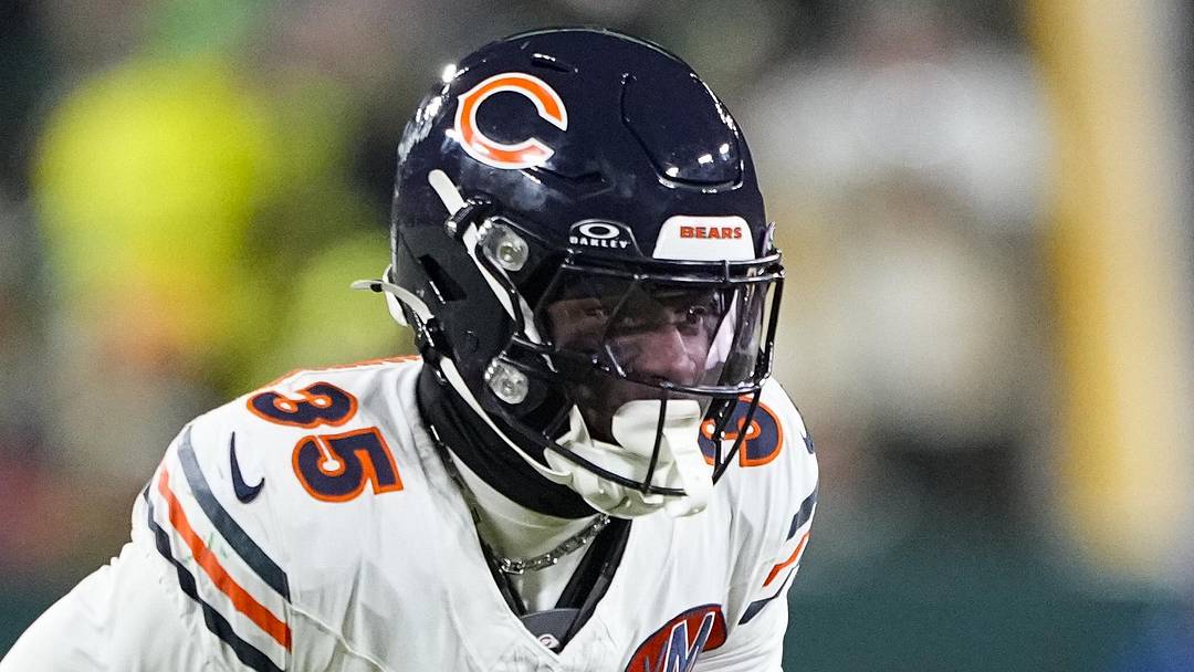 Dec 7, 2025; Green Bay, Wisconsin, USA;  Chicago Bears safety C.J. Gardner-Johnson (35) during the game against the Green Bay Packers at Lambeau Field. Mandatory Credit: Jeff Hanisch-Imagn Images