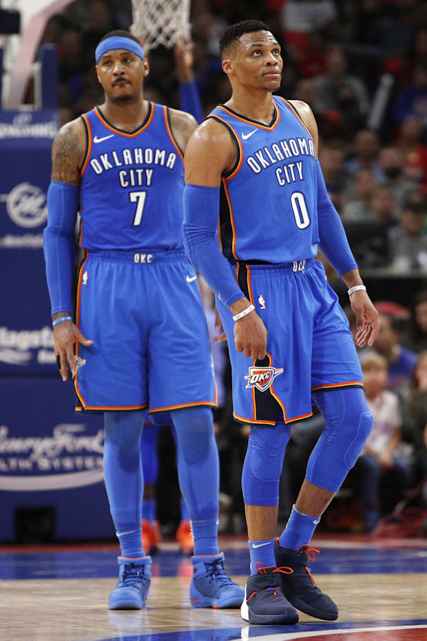 Carmelo Anthony and Russell Westbrook 