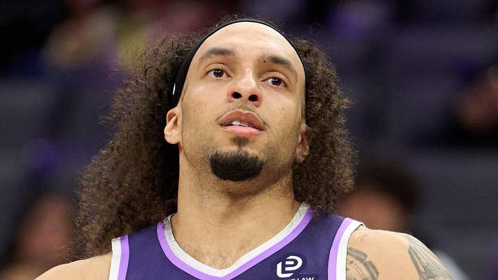 Sacramento Kings guard Devin Carter (22) reacts to a call by a referee during the third quarter against the Golden State Warriors  at Golden 1 Center on April 10, 2026.