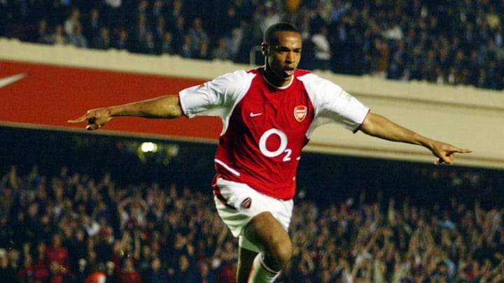 Thierry Henry of Arsenal celebrates 