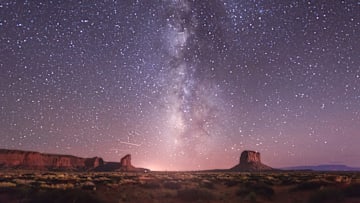 The Milky Way over Monument Valley in Arizona.
