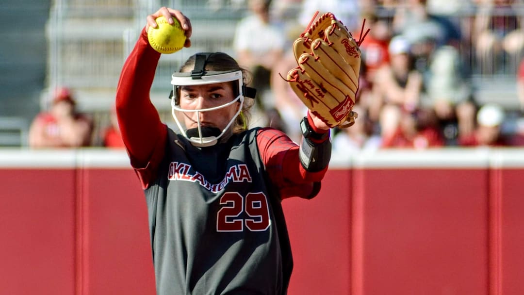 Oklahoma pitcher Sydney Berzon throws against Sam Houston.
