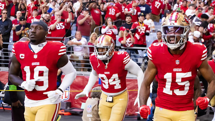 San Francisco 49ers wide receiver Jauan Jennings (15) and wide receiver Deebo Samuel (19)