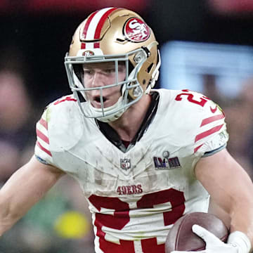 49ers RB Christian McCaffrey is coming off an injury-plagued 2024 season that saw him miss all but four games. 
