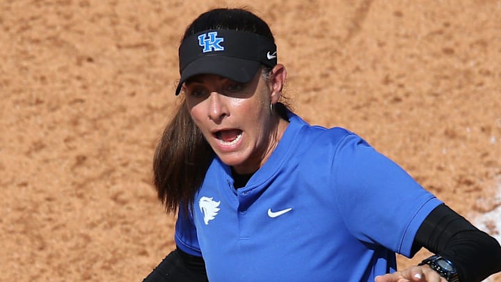 Kentucky head coach Rachel Lawson at Sherri Parker Lee Stadium in Knoxville, TN on May 4, 2024.