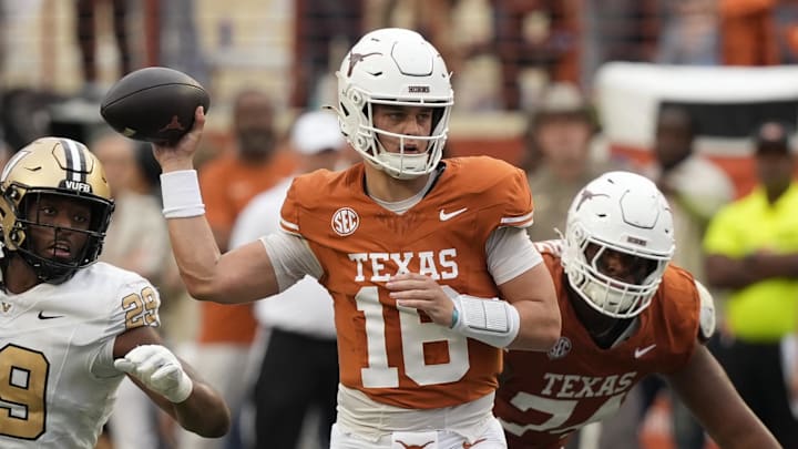 Texas quarterback Arch Manning and the Longhorns face Georgia in a new SEC matchup.