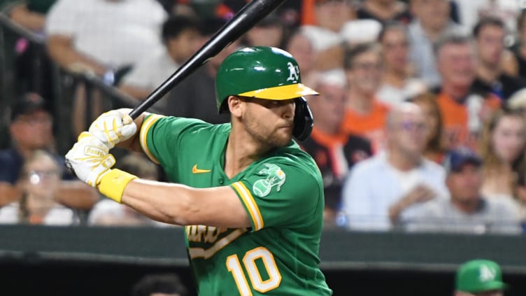 Oakland Athletics outfielder Chad Pinder