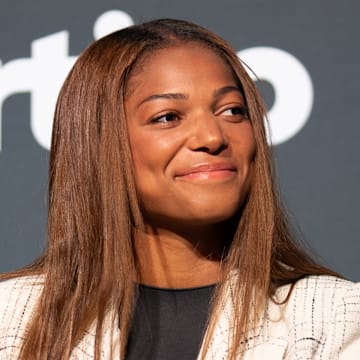 Gabby Thomas at The Sportico House at SXSW in Austin, Texas in March 2025.
