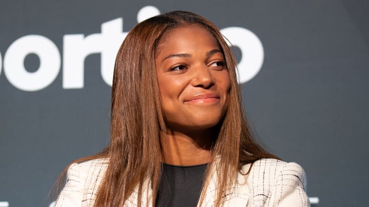 Gabby Thomas at The Sportico House at SXSW in Austin, Texas in March 2025.