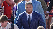 Clemson defensive lineman Peter Woods during Clemson Tiger Walk two hours before kickoff with Furman University at Memorial Stadium in Clemson, SC, Saturday, November 22, 2025.