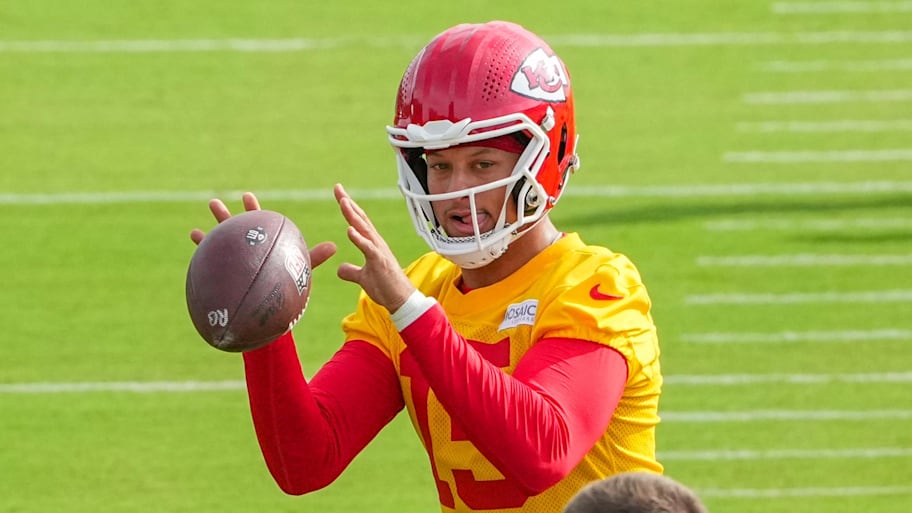 Patrick Mahomes has pushed his teammates in training camp in an effort to have the Chiefs ready to pursue a fourth straight AFC title. | Denny Medley-Imagn Images
