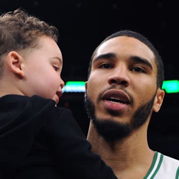 Jayson Tatum could see himself playing in the NBA one day with his son Deuce.