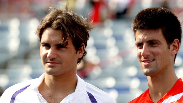 Roger Federer and Novak Djokovic at Coupe Rogers