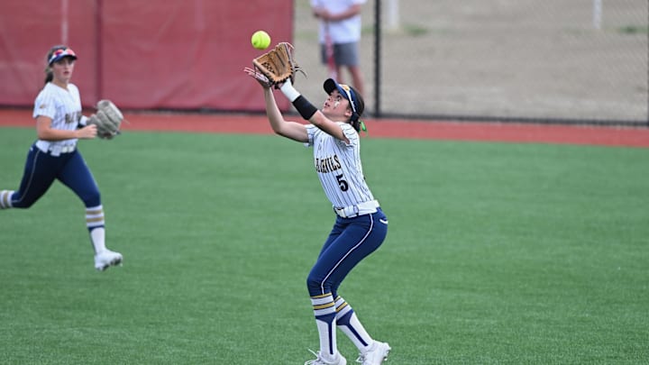 Tallmadge outfielder Leila Staszak makes a catch during the OHSAA Division II state championship game on June 3, 2023. Tallmadge outfielder Leila Staszak makes a catch during the OHSAA Division II state championship game on June 3, 2023.