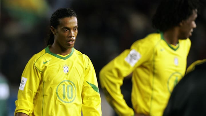 Brazilian Ronaldinho (L) and Roque Junio Brazilian Ronaldinho (L) and Roque Junio