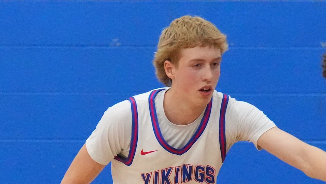 Wisconsin Lutheran's Kager Knueppel (1) guards Slinger's Jack Kohnen (3) during the game at Wisconsin Lutheran High School, in Milwaukee, Wisconsin, Dec. 9, 2025. Wisconsin Lutheran won the game, 68-46.