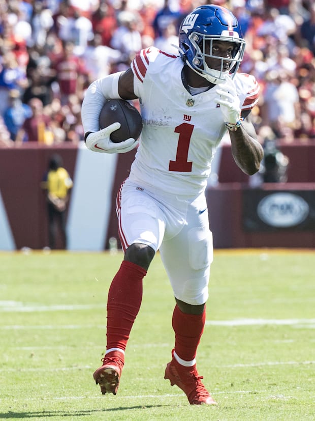  New York Giants wide receiver Malik Nabers (1) 