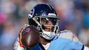 Tennessee Titans quarterback Cam Ward looks downfield during the fourth quarter against the Jacksonville Jaguars.