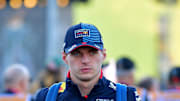 Nov 21, 2024; Las Vegas, Nevada, USA; Oracle Red Bull Racing driver Max Verstappen (1) arrives before practice for the Las Vegas Grand Prix at Las Vegas Circuit. Mandatory Credit: Gary A. Vasquez-Imagn Images
