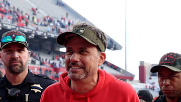 Nov 18, 2023; Tucson, Arizona, USA; Arizona Wildcats head coach Jedd Fisch walks off the field after