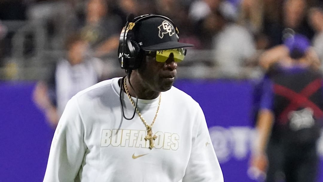 Oct 4, 2025; Fort Worth, Texas, USA; Colorado Buffaloes head coach Deion Sanders on the sidelines during the first half against the TCU Horned Frogs at Amon G. Carter Stadium. Mandatory Credit: Raymond Carlin III-Imagn Images Oct 4, 2025; Fort Worth, Texas, USA; Colorado Buffaloes head coach Deion Sanders on the sidelines during the first half against the TCU Horned Frogs at Amon G. Carter Stadium. Mandatory Credit: Raymond Carlin III-Imagn Images