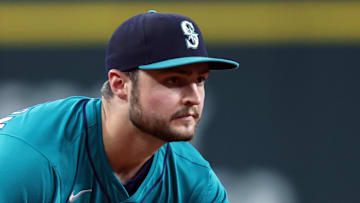 Seattle Mariners third baseman Ben Williamson gets ready to field a ball against the Texas Rangers on June 29 at Globe LIfe Field.