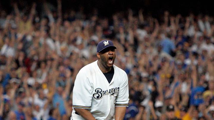 Milwaukee Brewers' CC Sabathia reacts after the final out was made clinching a wild card spot for the Milwaukee Brewers at Miller Park Sunday, September 28, 2008.

Brewers29 Spt Sieu 5