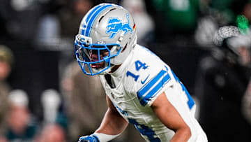 Detroit Lions wide receiver Amon-Ra St. Brown (14).