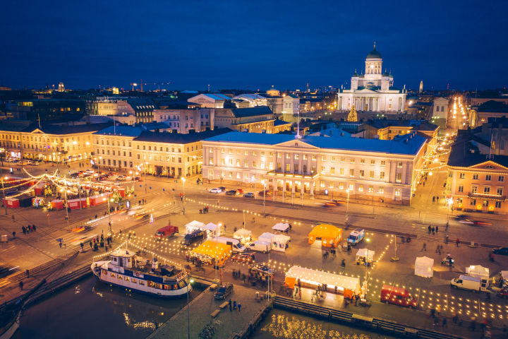 Helsinki Christmas Market from above