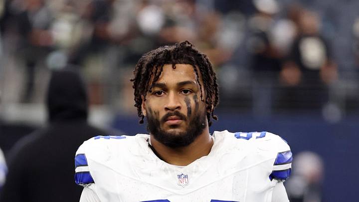 Sep 15, 2024; Arlington, Texas, USA;  Dallas Cowboys defensive end Marshawn Kneeland (94) walks off the field after the game against the New Orleans Saints at AT&T Stadium. Mandatory Credit: Tim Heitman-Imagn Images