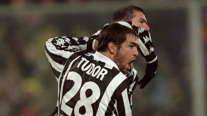 Igor Tudor and Zinedine Zadine of Juventus