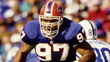 Oct 13, 1991; Orchard Park, NY, USA; FILE PHOTO; Buffalo Bills linebacker Cornelius Bennett (97) in action against the Indianapolis Colts at Rich Stadium. The Bills defeated the Colts 42-6. 