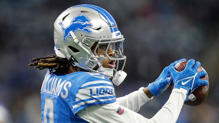 Detroit Lions wide receiver Jameson Williams (9) 