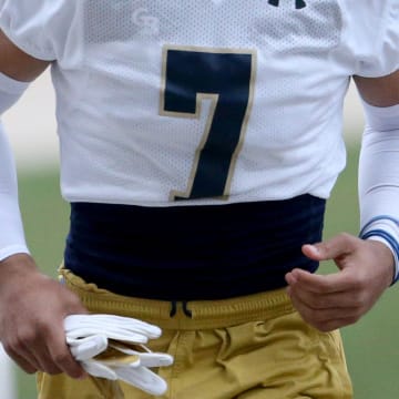 Notre Dame defensive back Jaden Mickey (7) at Notre Dame spring football practice Thursday, March 7, 2024, at the Irish Athletics Center in South Bend.