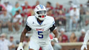 Southern Methodist Mustangs defensive end Elijah Roberts during the game against the Oklahoma Sooners.
