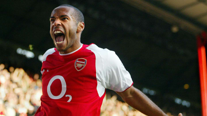 Arsenal's Thierry Henry celebrates after