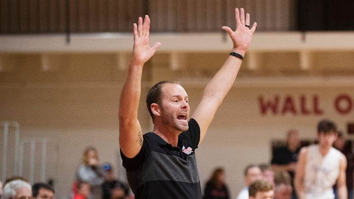 Evangelical Christian School's (ECS) basketball coach Scott Guttery leads ECS against Canterbury on Friday at ECS in Fort Myers. ECS beat Canterbury 63-47.
Ecs Scott Guttery 2 Evangelical Christian School's (ECS) basketball coach Scott Guttery leads ECS against Canterbury on Friday at ECS in Fort Myers. ECS beat Canterbury 63-47.
Ecs Scott Guttery 2