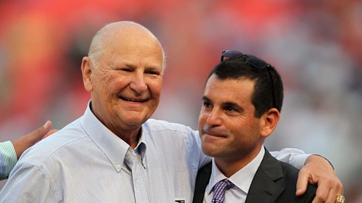 Former Miami Marlins owner Wayne Huizenga with then-team president David Samson in 2011.