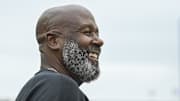 Sep 7, 2024; College Park, Maryland, USA;  Maryland Terrapins head coach Mike Locksley smiles while on the field before the game against the Michigan State Spartans at SECU Stadium. Mandatory Credit: Tommy Gilligan-Imagn Images