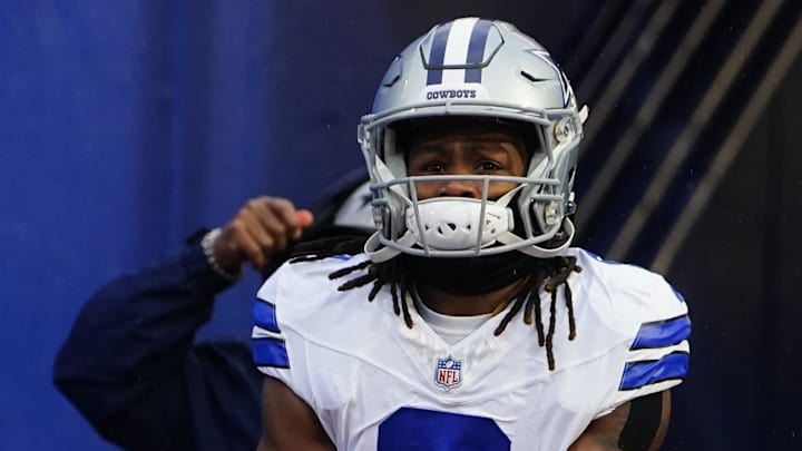 Dec 17, 2023; Orchard Park, New York, USA; Dallas Cowboys wide receiver KaVontae Turpin (9) takes the field before warm-ups against the Buffalo Bills at Highmark Stadium. Mandatory Credit: Gregory Fisher-Imagn Images