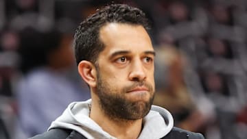 Atlanta Hawks general manager Landry Fields looks on against the Boston Celtics.