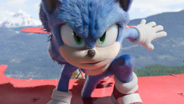 Sonic (Ben Schwartz) in SONIC THE HEDGEHOG 2 from Paramount Pictures and Sega. Photo Credit: Courtesy Paramount Pictures and Sega of America.