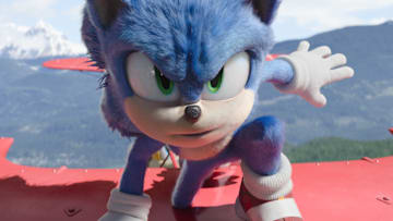 Sonic (Ben Schwartz) in SONIC THE HEDGEHOG 2 from Paramount Pictures and Sega. Photo Credit: Courtesy Paramount Pictures and Sega of America.